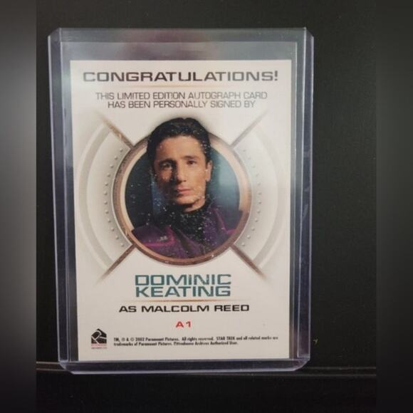 Star Trek Enterprise Autograph Card Dominic Keating as Malcolm Reed